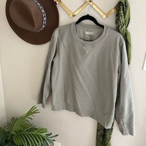 Everlane Sage Green Cotton Pullover Sweatshirt Shirt Top Basic Neutral Layering